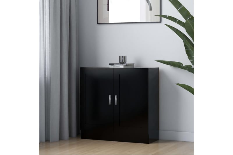 Bokskåp svart 82,5x30,5x80 cm spånskiva - Svart - Förvaring - Hylla - Bokhylla
