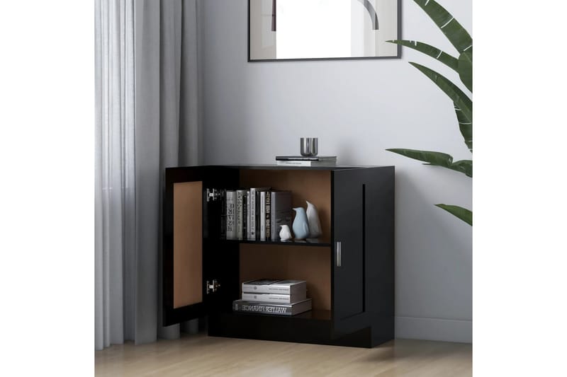 Bokskåp svart 82,5x30,5x80 cm spånskiva - Svart - Förvaring - Hylla - Bokhylla