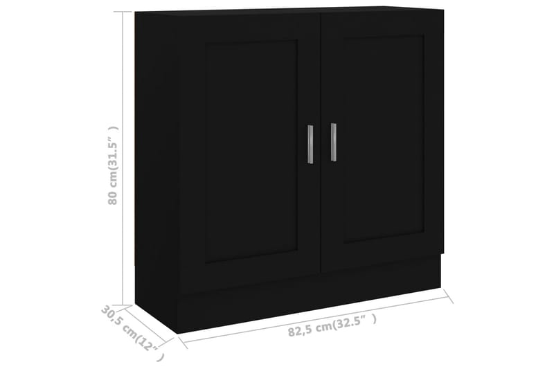 Bokskåp svart 82,5x30,5x80 cm spånskiva - Svart - Förvaring - Hylla - Bokhylla