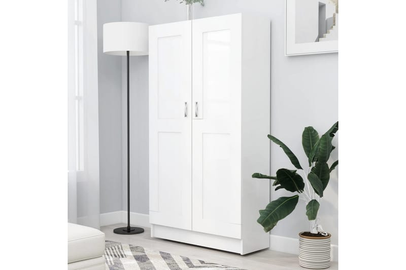 Bokskåp vit 82,5x30,5x150 cm spånskiva - Vit - Förvaring - Hylla - Bokhylla