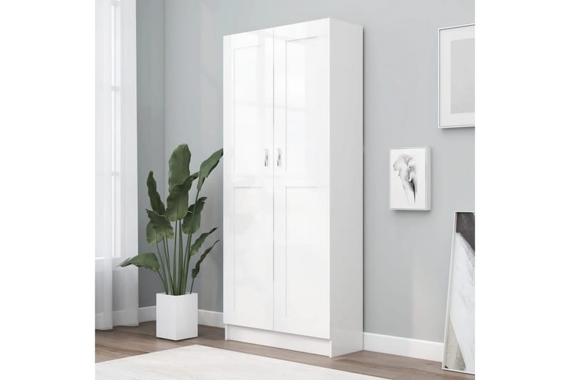 Bokskåp vit 82,5x30,5x185,5 cm spånskiva - Vit - Förvaring - Hylla - Bokhylla
