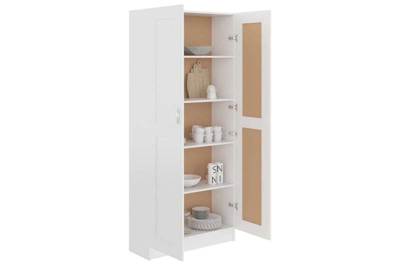 Bokskåp vit 82,5x30,5x185,5 cm spånskiva - Vit - Förvaring - Hylla - Bokhylla