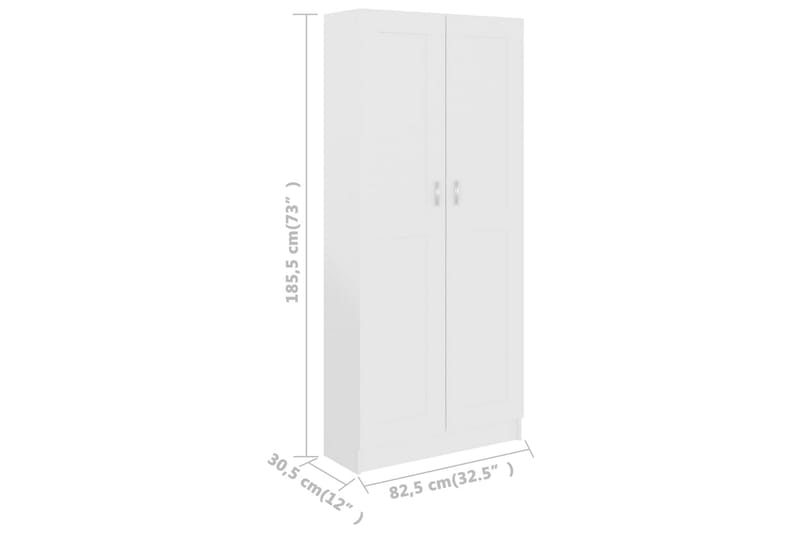 Bokskåp vit 82,5x30,5x185,5 cm spånskiva - Vit - Förvaring - Hylla - Bokhylla