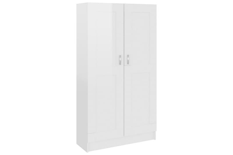 Bokskåp vit högglans 82,5x30,5x150 cm spånskiva - Vit - Förvaring - Hylla - Bokhylla