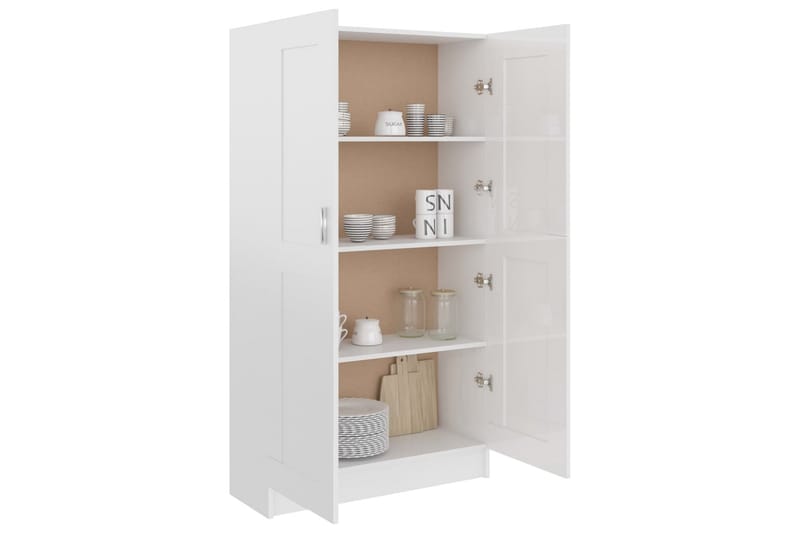 Bokskåp vit högglans 82,5x30,5x150 cm spånskiva - Vit - Förvaring - Hylla - Bokhylla