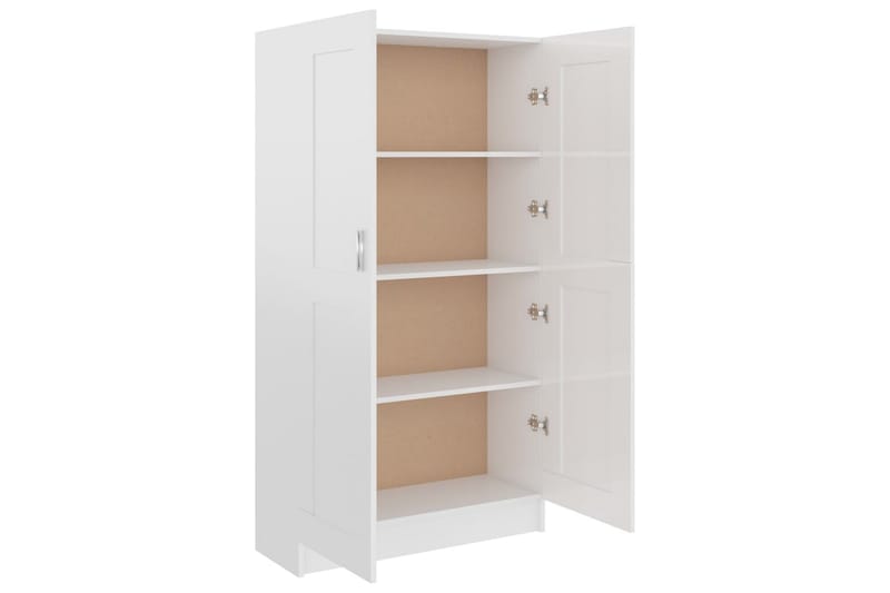 Bokskåp vit högglans 82,5x30,5x150 cm spånskiva - Vit - Förvaring - Hylla - Bokhylla
