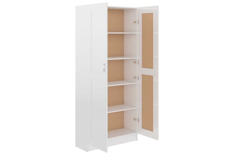 Bokskåp vit högglans 82,5x30,5x185,5 cm spånskiva - Vit - Förvaring - Hylla - Bokhylla