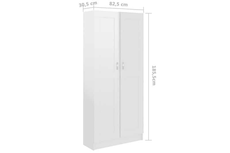 Bokskåp vit högglans 82,5x30,5x185,5 cm spånskiva - Vit - Förvaring - Hylla - Bokhylla