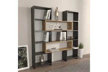 Bokhylla Bravelle Svart / Ek - Beige/Svart - Förvaring - Hylla - Bokhylla