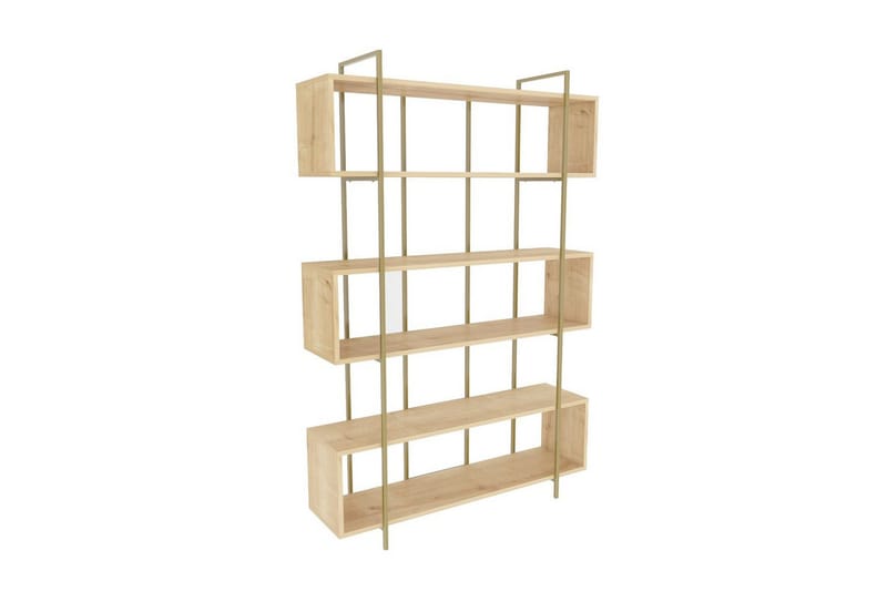 Bokhylla Bruti Ek / guld, Ek / guld