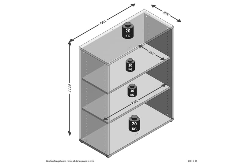 Calvia Hylla 89 cm - Vit - Förvaring - Hylla - Bokhylla
