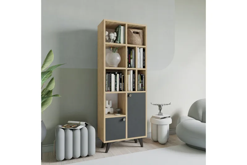 Casabetania Bokhylla 30x60 cm - Antracit/Natur - Förvaring - Hylla - Bokhylla