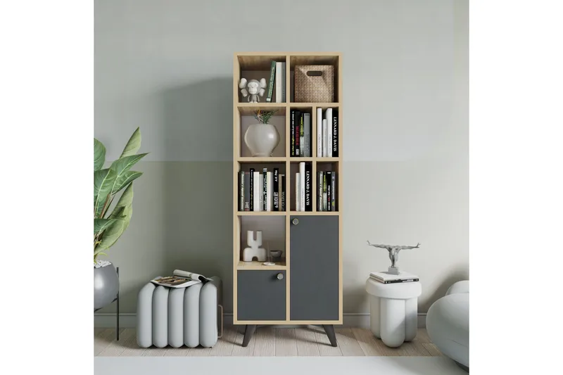 Casabetania Bokhylla 30x60 cm, Antracit/Natur