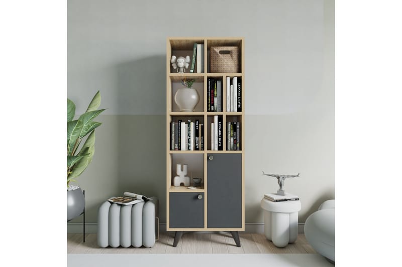 Casabetania Bokhylla 30x60 cm, Antracit/Natur