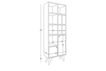 Casabetania Bokhylla 30x60 cm - Natur/Antracit - Förvaring - Hylla - Bokhylla