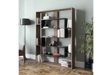 Caulside Bokhylla 120 cm - Valnöt|Svart - Förvaring - Hylla - Bokhylla