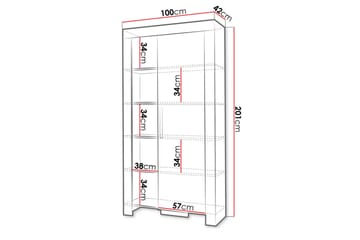 Cezar Bokhylla 100 cm i Ek - Ljusbrun - Förvaring - Hylla - Bokhylla