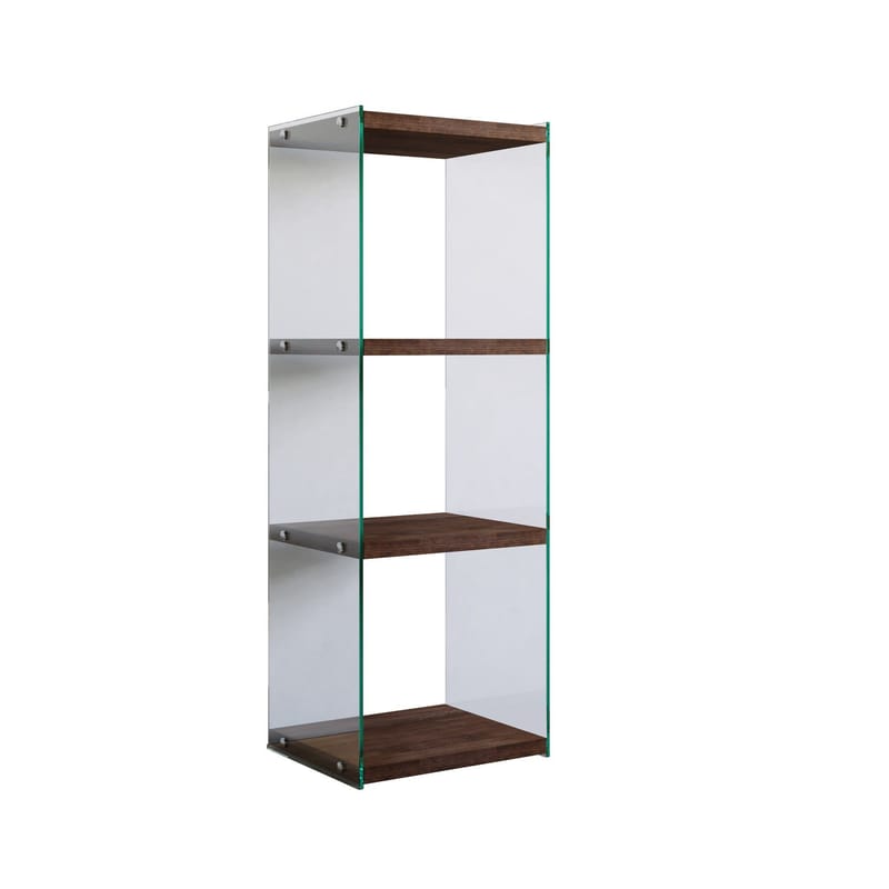 Dalshult Bokhylla 40 cm i Glas med Träskiva - Genomskinlig - Förvaring - Hylla - Bokhylla