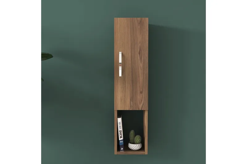 Dannderic Bokhylla 19x22 cm - Valnöt/Silver - Förvaring - Hylla - Bokhylla
