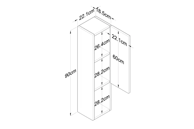 Dannderic Bokhylla 19x22 cm - Valnöt/Silver - Förvaring - Hylla - Bokhylla