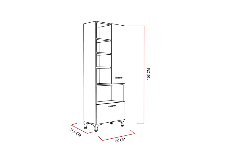 Decorotika Bokhylla 60 cm i Målat Trä - Vit - Förvaring - Hylla - Bokhylla
