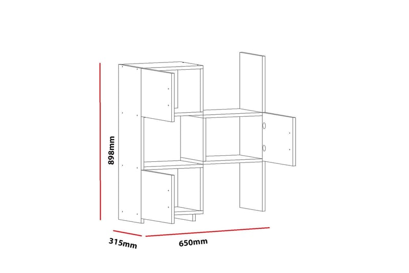 Decorotika Bokhylla 65 cm i Målat Trä - Vit - Förvaring - Hylla - Bokhylla
