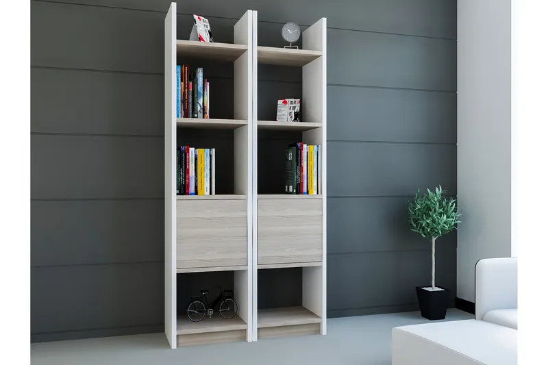 Decorotika Bokhylla 66 cm i Ek, Vit