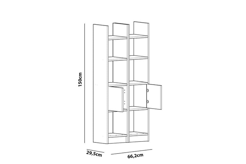 Decorotika Bokhylla 66 cm i Målat Trä - Extra Vit - Förvaring - Hylla - Bokhylla