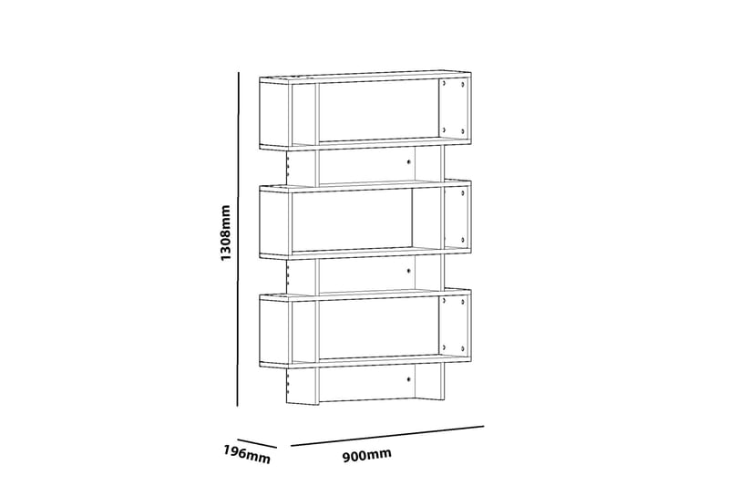Decorotika Bokhylla 90 cm i Målat Trä - Vit - Förvaring - Hylla - Bokhylla