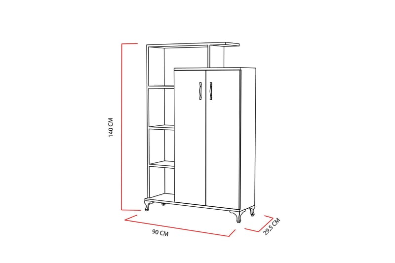 Decorotika Bokhylla 90 cm i Målat Trä - Vit - Förvaring - Hylla - Bokhylla
