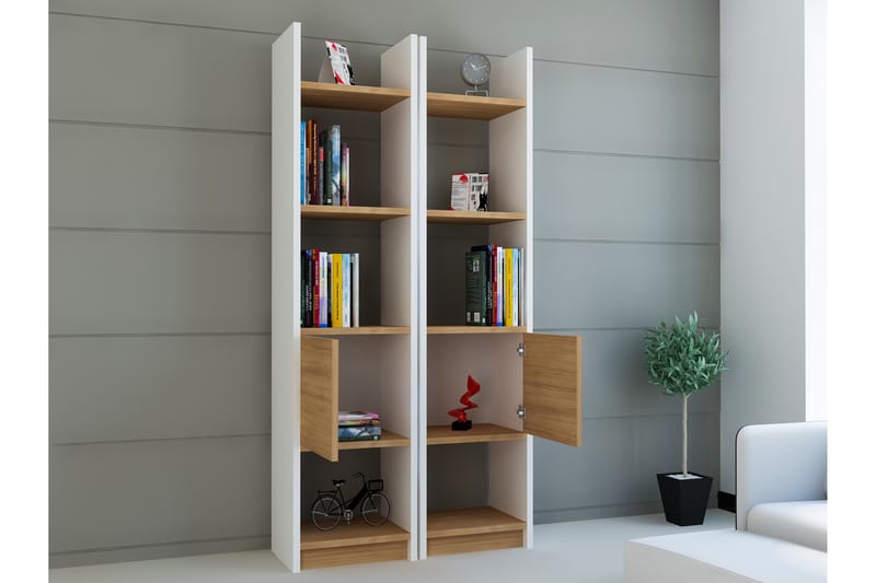 Decorotika Bokhylla - Vit/Teak - Förvaring - Hylla - Bokhylla