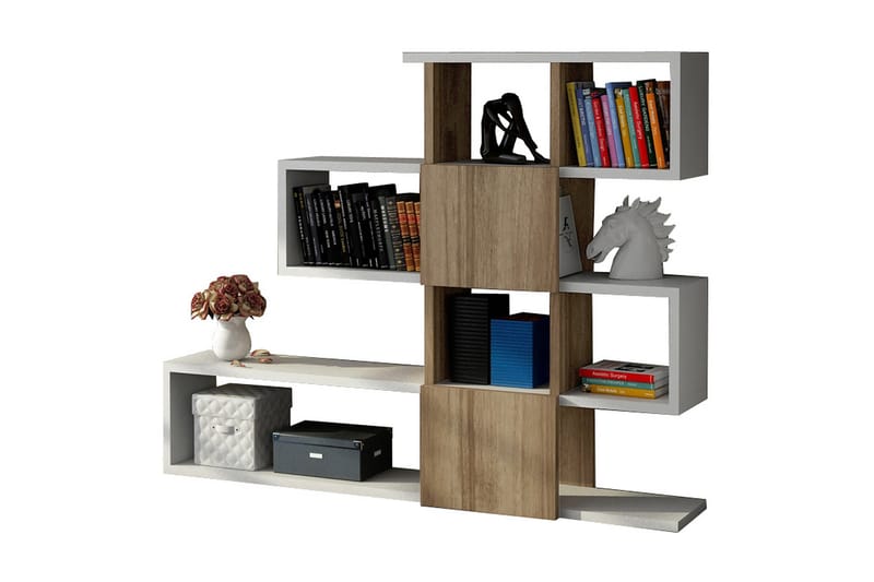 Decorta Bokhylla - Vit/Valnöt - Förvaring - Hylla - Bokhylla