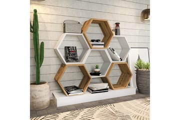 Desgrar Bokhylla 120x109 cm i Ek - Vit - Förvaring - Hylla - Bokhylla