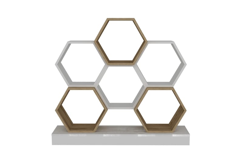 Desgrar Bokhylla 120x109 cm i Ek - Vit - Förvaring - Hylla - Bokhylla