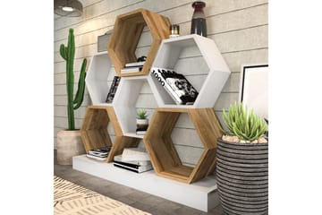 Desgrar Bokhylla 120x109 cm i Ek - Vit - Förvaring - Hylla - Bokhylla