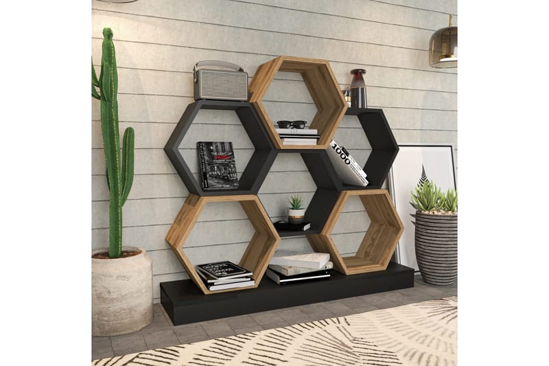 Desgrar Bokhylla 120x109 cm - Svart - Förvaring - Hylla - Bokhylla