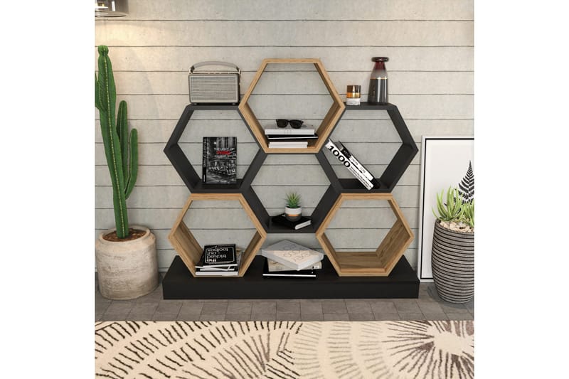 Desgrar Bokhylla 120x109 cm - Svart - Förvaring - Hylla - Bokhylla