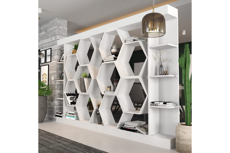 Desgrar Bokhylla 140x177,4 cm - Vit - Förvaring - Hylla - Bokhylla