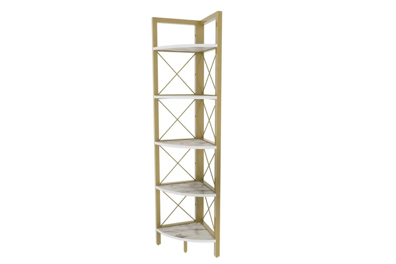 Desgrar Bokhylla 30,5x160 cm - Guld - Förvaring - Hylla - Hörnhylla