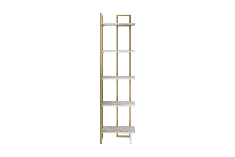 Desgrar Bokhylla 45.2x180 cm i Trä med Metallram - Vit - Förvaring - Hylla - Bokhylla
