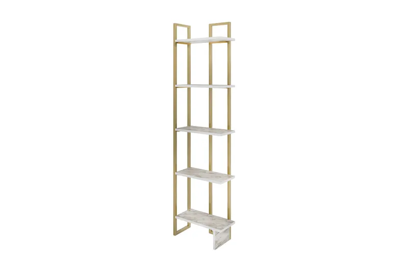 Desgrar Bokhylla 45.2x180 cm i Trä med Metallram, Vit