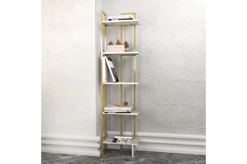 Desgrar Bokhylla 45.2x180 cm i Trä med Metallram - Vit - Förvaring - Hylla - Bokhylla