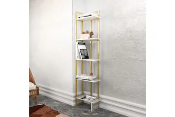 Desgrar Bokhylla 45.2x180 cm i Trä med Metallram - Vit - Förvaring - Hylla - Bokhylla