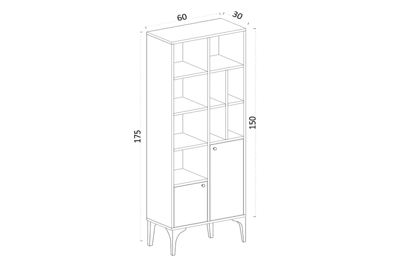 Desgrar Bokhylla 60x175 cm - Vit - Förvaring - Hylla - Bokhylla