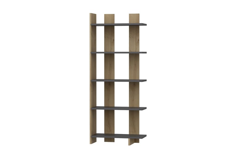 Elas Bokhylla 62x25 cm Antracit/Brun - Hanah Home - Förvaring - Hylla - Bokhylla