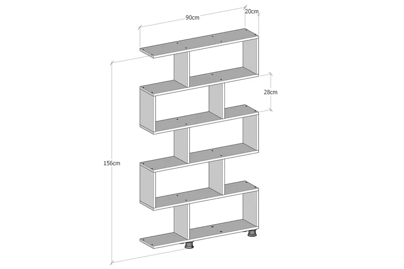 Elegancia Bokhylla - Valnöt - Förvaring - Hylla - Bokhylla