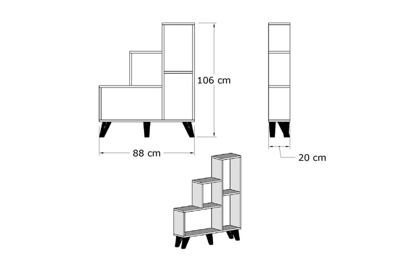 Elegancia Bokhylla - Vit - Förvaring - Hylla - Bokhylla