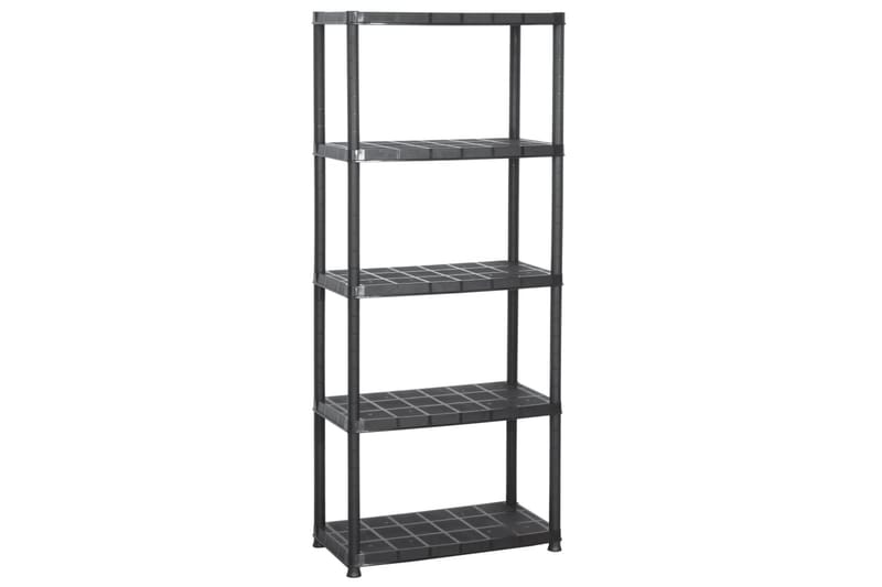 Förvaringshylla 5 hyllor svart 71x38x170 cm plast - Svart - Förvaring - Hylla - Bokhylla