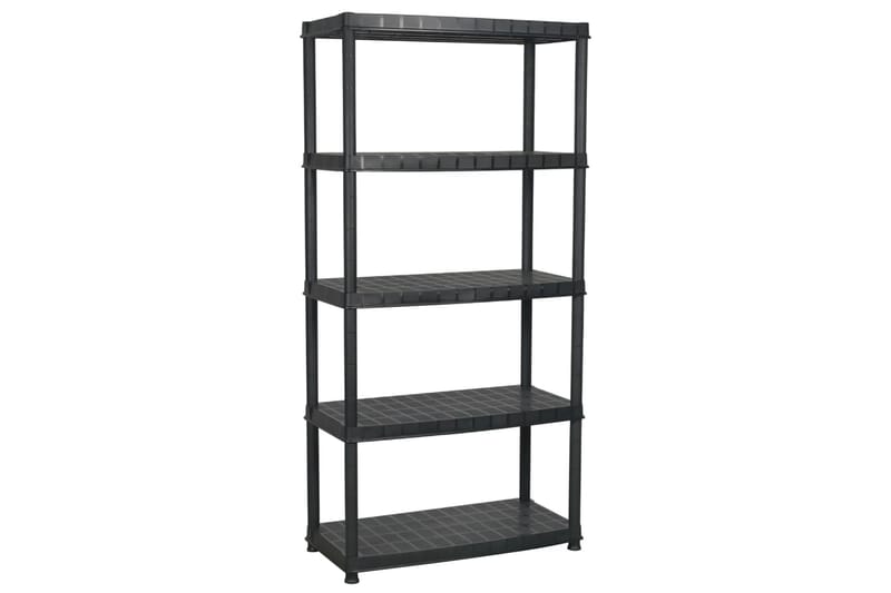 Förvaringshylla 5 hyllor svart 85x40x185 cm plast - Svart - Förvaring - Hylla - Bokhylla