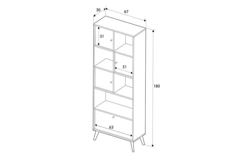 Bokhylla Felyra Flerfärgad - Multifärgad - Förvaring - Hylla - Bokhylla